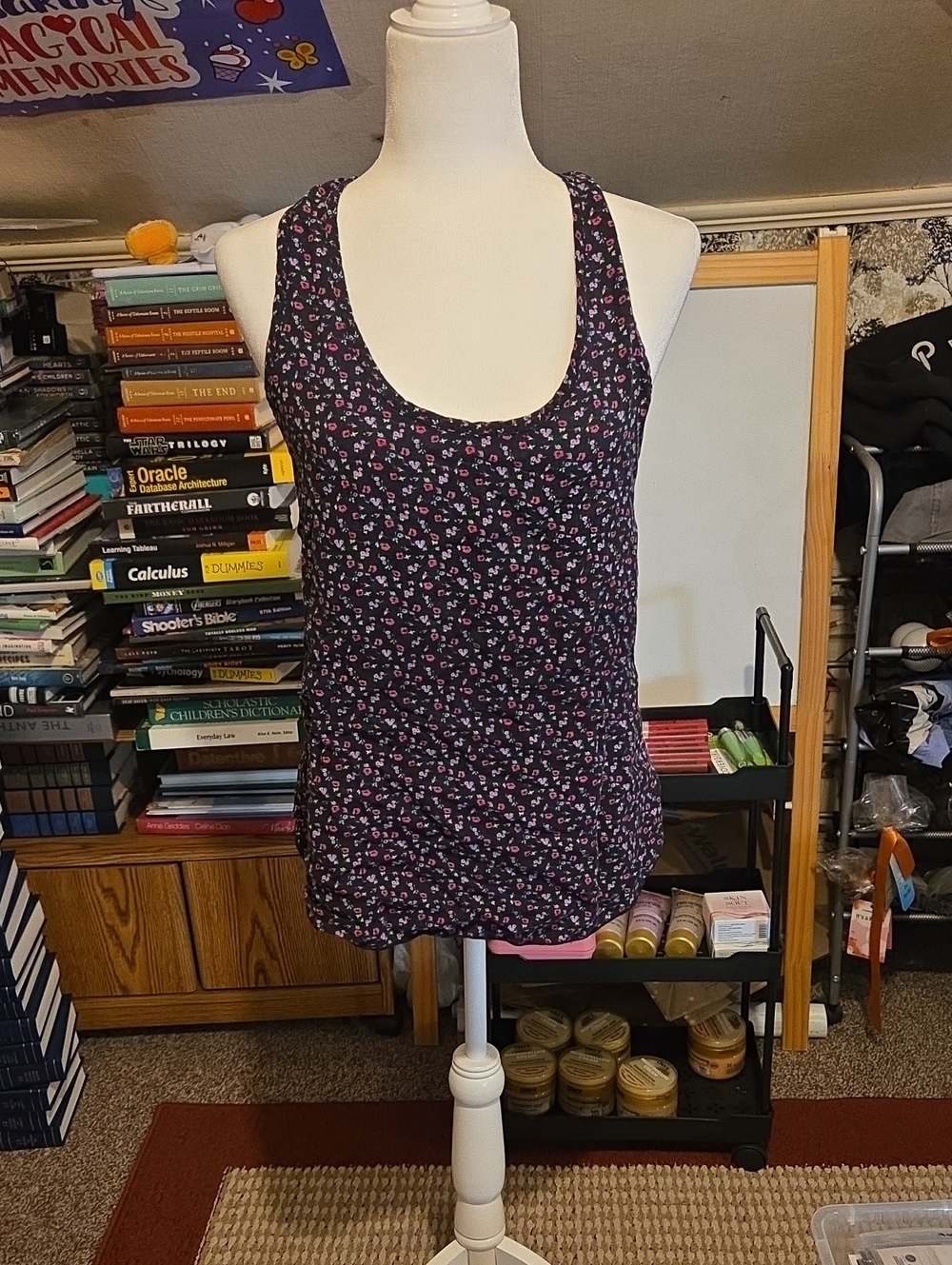 Vintage Medium Tank Top Floral Athletic